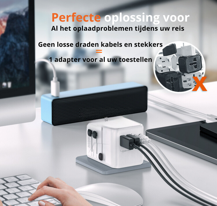 Yemtech® - Laptop lader & Wereldstekker 65W GaN3