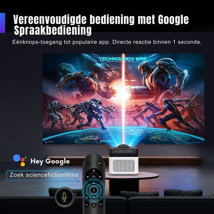 Yemtech® Projector 1080p Full HD – 900 ANSI – Ultra Short Throw – Android WiFi 6