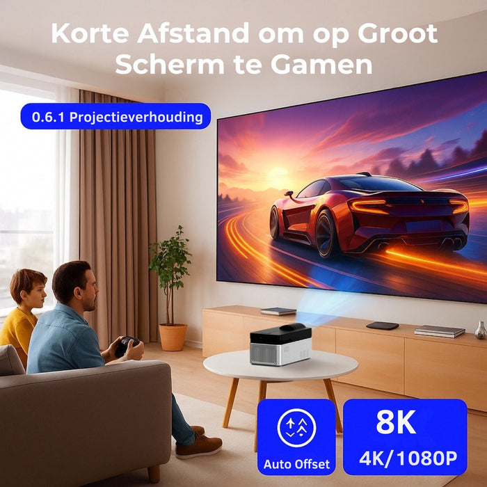 Yemtech® Projector 1080p Full HD – 900 ANSI – Ultra Short Throw – Android WiFi 6