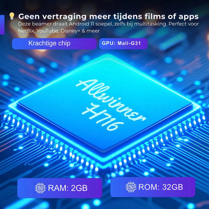 Yemtech® Projector 1080p Full HD – 900 ANSI – Ultra Short Throw – Android WiFi 6