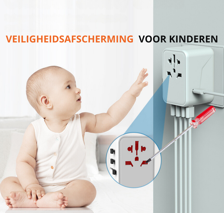 Yemtech® - Laptop lader & Wereldstekker 65W GaN3