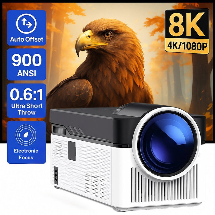 Yemtech® Projector 1080p Full HD – 900 ANSI – Ultra Short Throw – Android WiFi 6