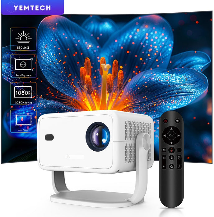 Yemtech® Mini Beamer 1080p Full HD – 650 ANSI – Android 11 – Draagbare Projector