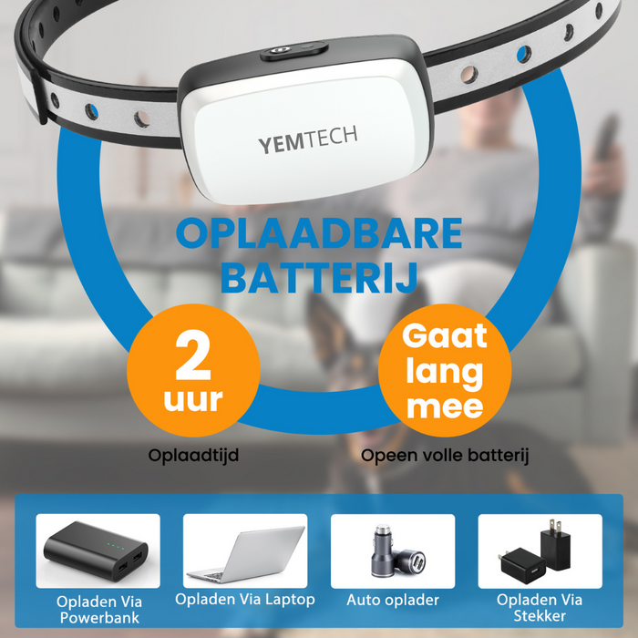 Yemtech® 3-in-1 Trainingshalsband - Opvoedingshalsband voor Honden - Zonder Shock - Waterdicht - Anti Blafband