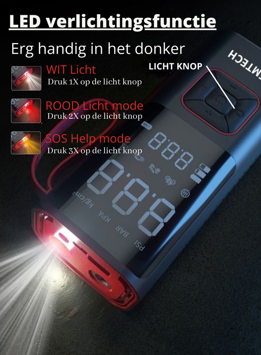 Yemtech® Elektrische fietspomp 6000 mAh