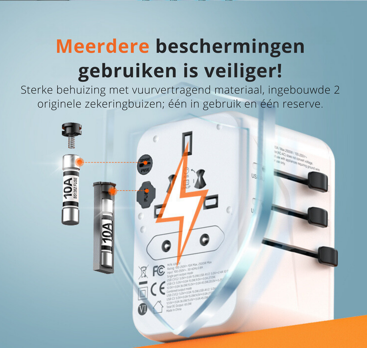 Yemtech® - Laptop lader & Wereldstekker 65W GaN3
