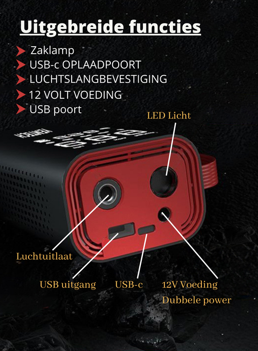 Yemtech® Elektrische fietspomp 6000 mAh