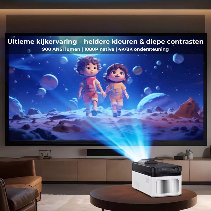 Yemtech® Projector 1080p Full HD – 900 ANSI – Ultra Short Throw – Android WiFi 6