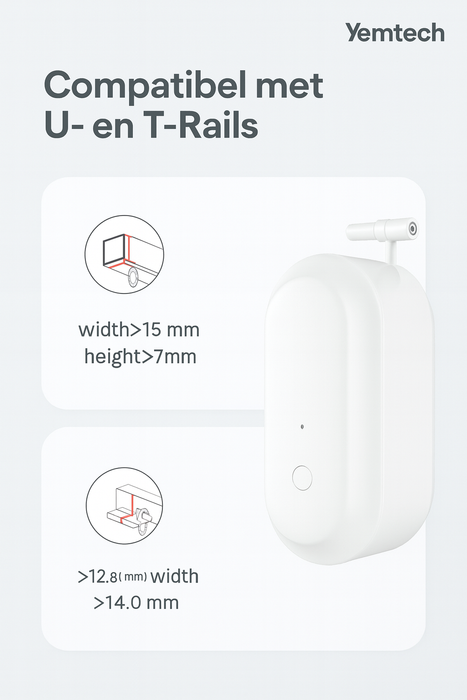 Yemtech Smart Gordijnmotor – WiFi Gordijn Opener – Werkt met Alexa & Google Home – Duo Pack