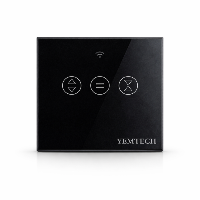Yemtech Slimme Gordijnschakelaar WiFi – Rolluikschakelaar – İnbouw - 600W – Touch – Tuya Smart Life – Alexa & Google – Zwart Glas (kopie)