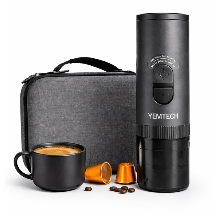 Yemtech Draagbare Espressomachine – Elektrische Draagbare Koffiemachine – Inclusief Draagkoffer